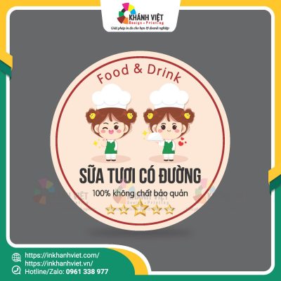 Logo dán ly trà sữa