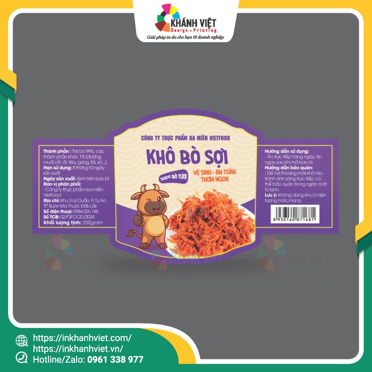 Mẫu tem nhãn khô bò đẹp 13