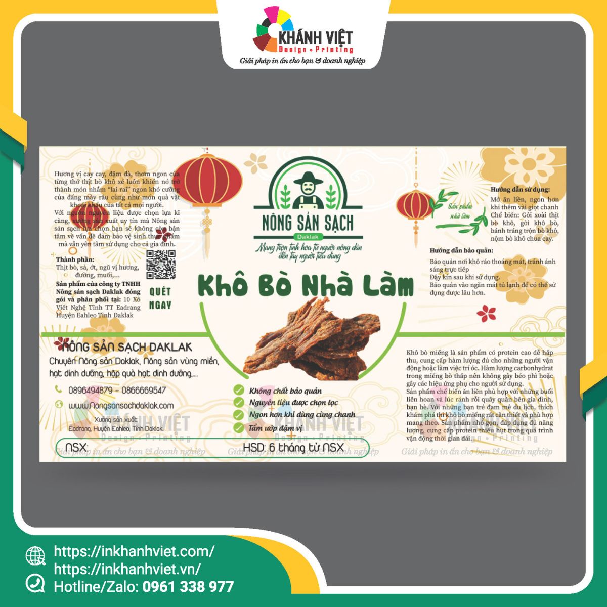 Mẫu tem nhãn khô bò đẹp 2