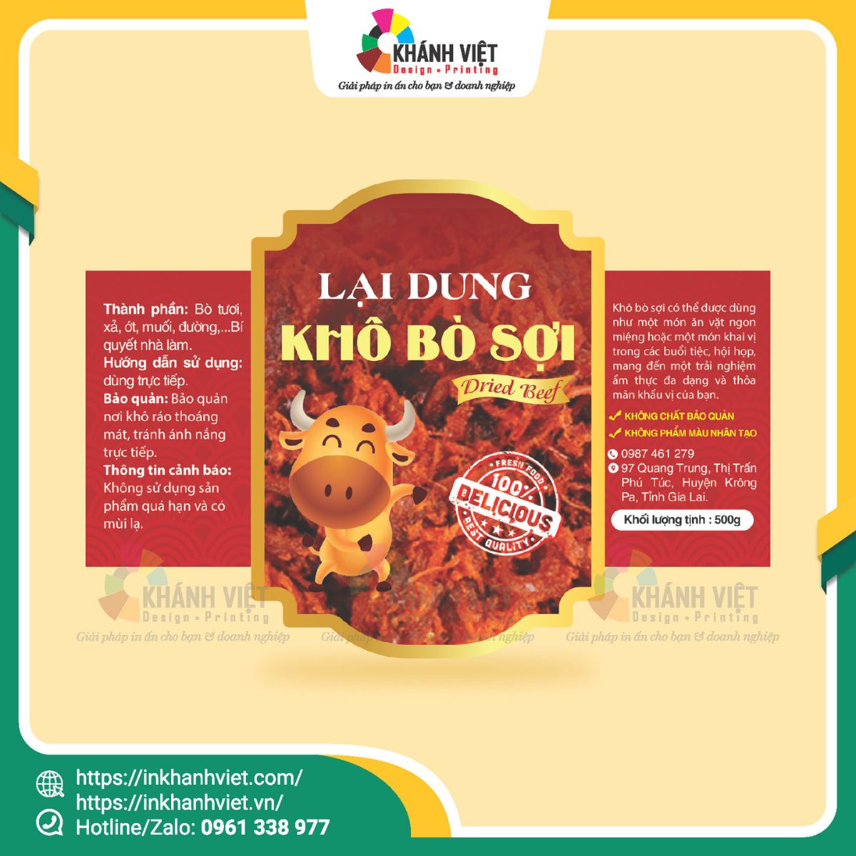 Mẫu tem nhãn khô bò đẹp 3