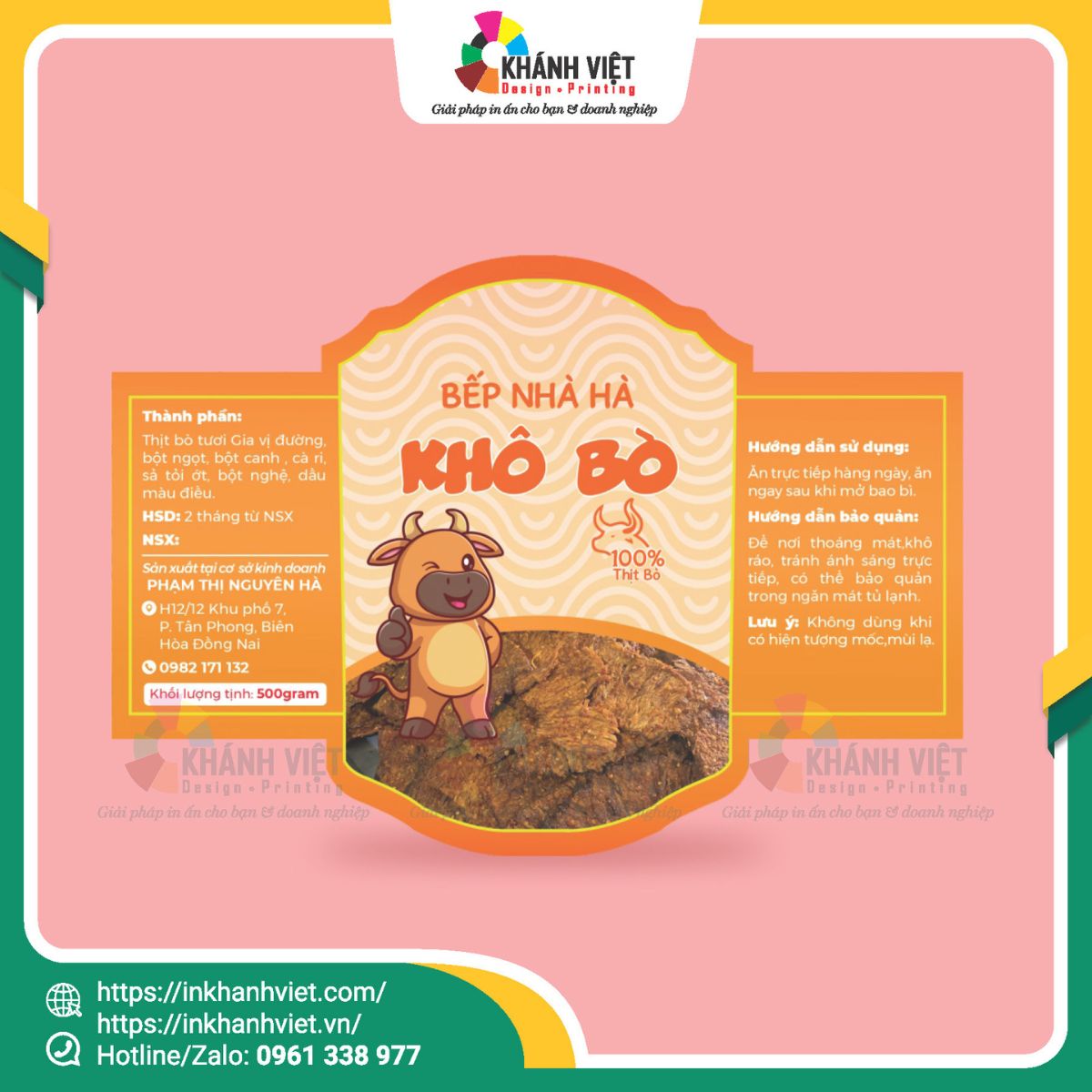 Mẫu tem nhãn khô bò đẹp 8