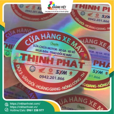 Tem nhãn hiệu bán xe 7 màu