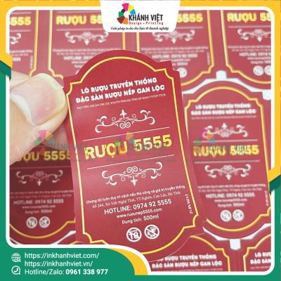 Tem rượu giấy nhựa